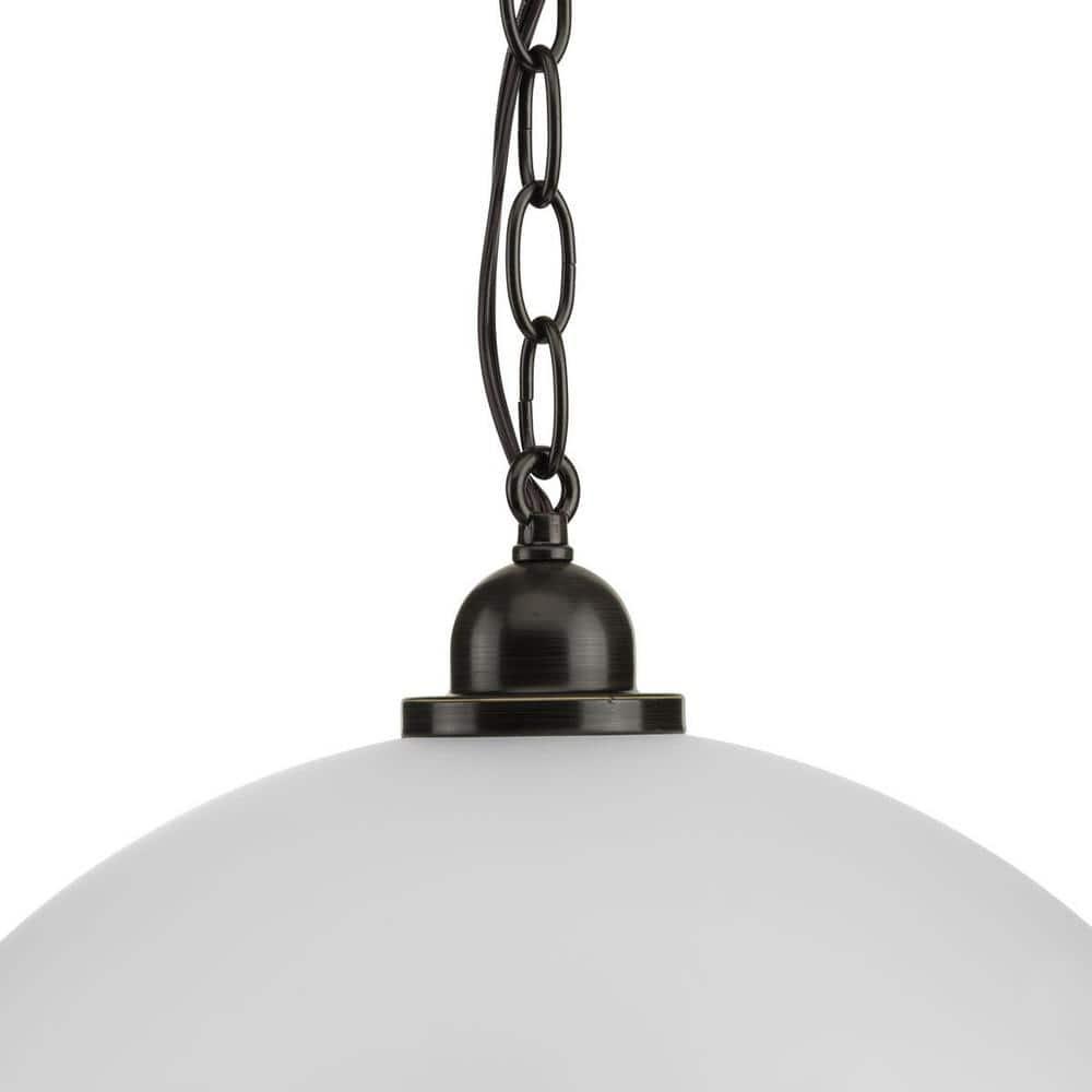 Progress Lighting, Classic Dome Pendant, 1-Light, Ceiling Light, Brushed Nickel, Etched Glass Shade