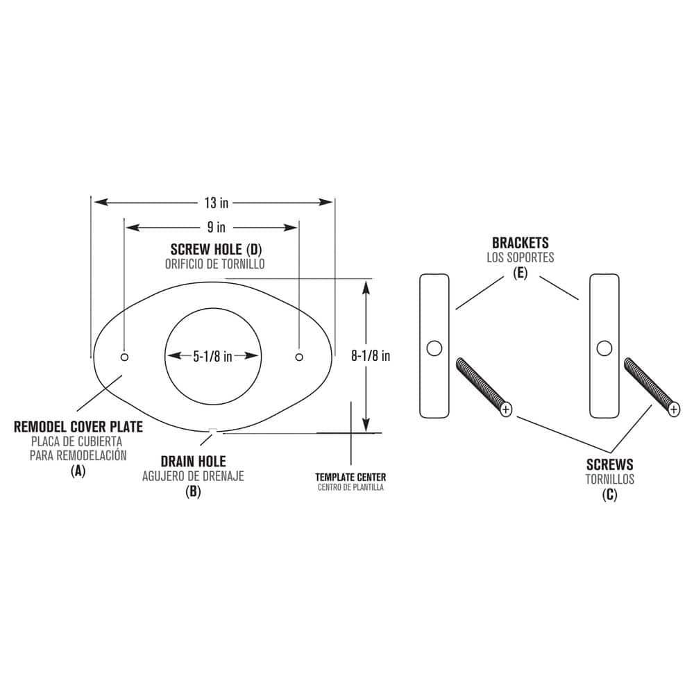 Danco 80000 Single-Lever Remodeling Cover Plastic/Stainless Steel/Zinc