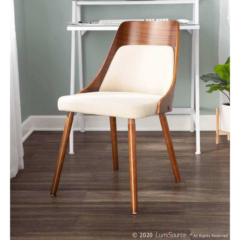 LumiSource Cream Fabric, Walnut Legs Anabelle Chair