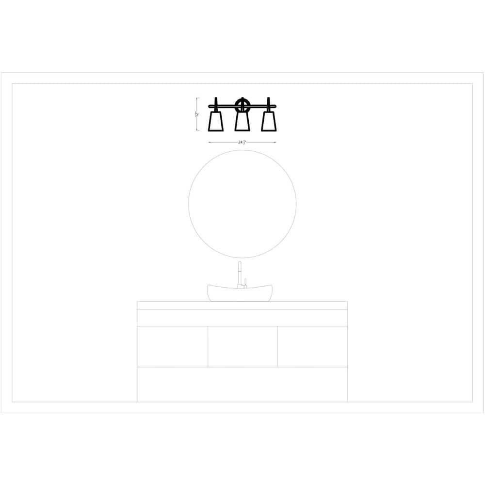 Driscoll Satin Brass 3-Light Wall Sconce with Opal Glass Shade