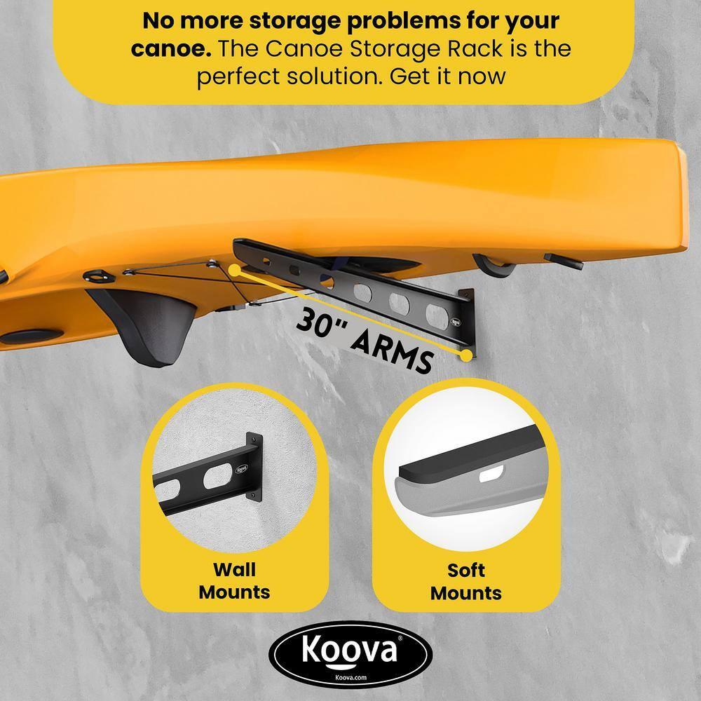 2 Pack Wall Mounted Kayak Rack - Made in USA 30" Arms