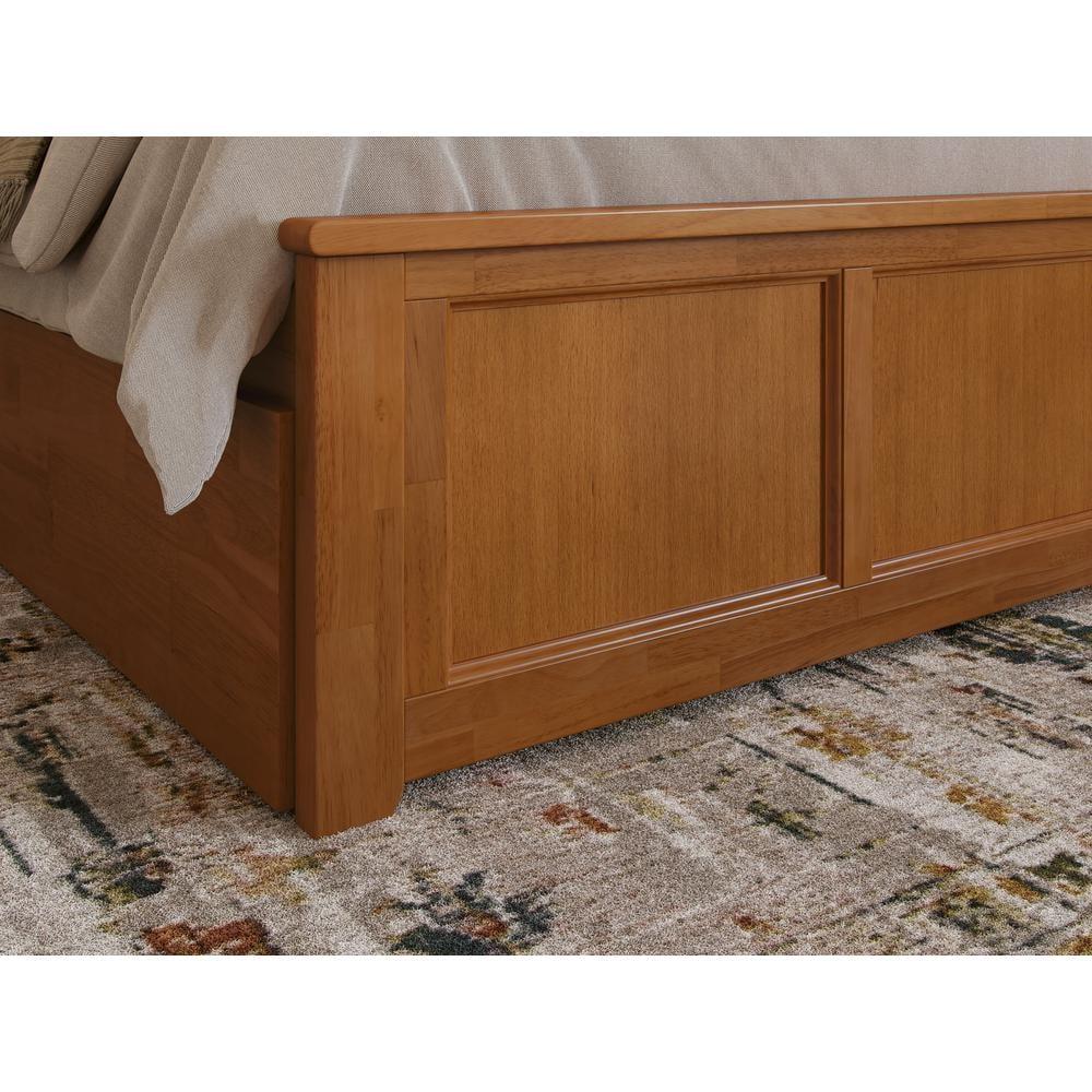 AFI Madison Queen Platform Bed with Matching Footboard and Storage Drawers, Light Toffee