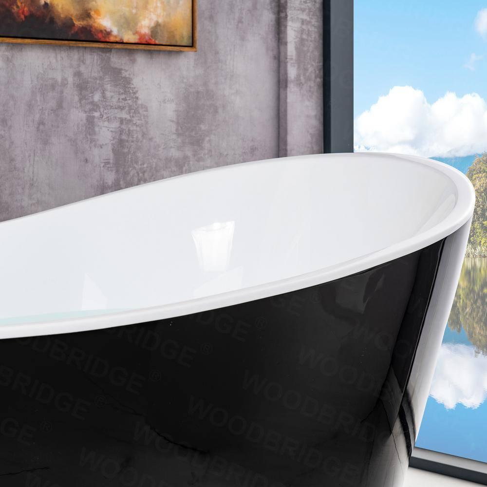 67'' x 31.5'' Freestanding Soaking Acrylic Bathtub