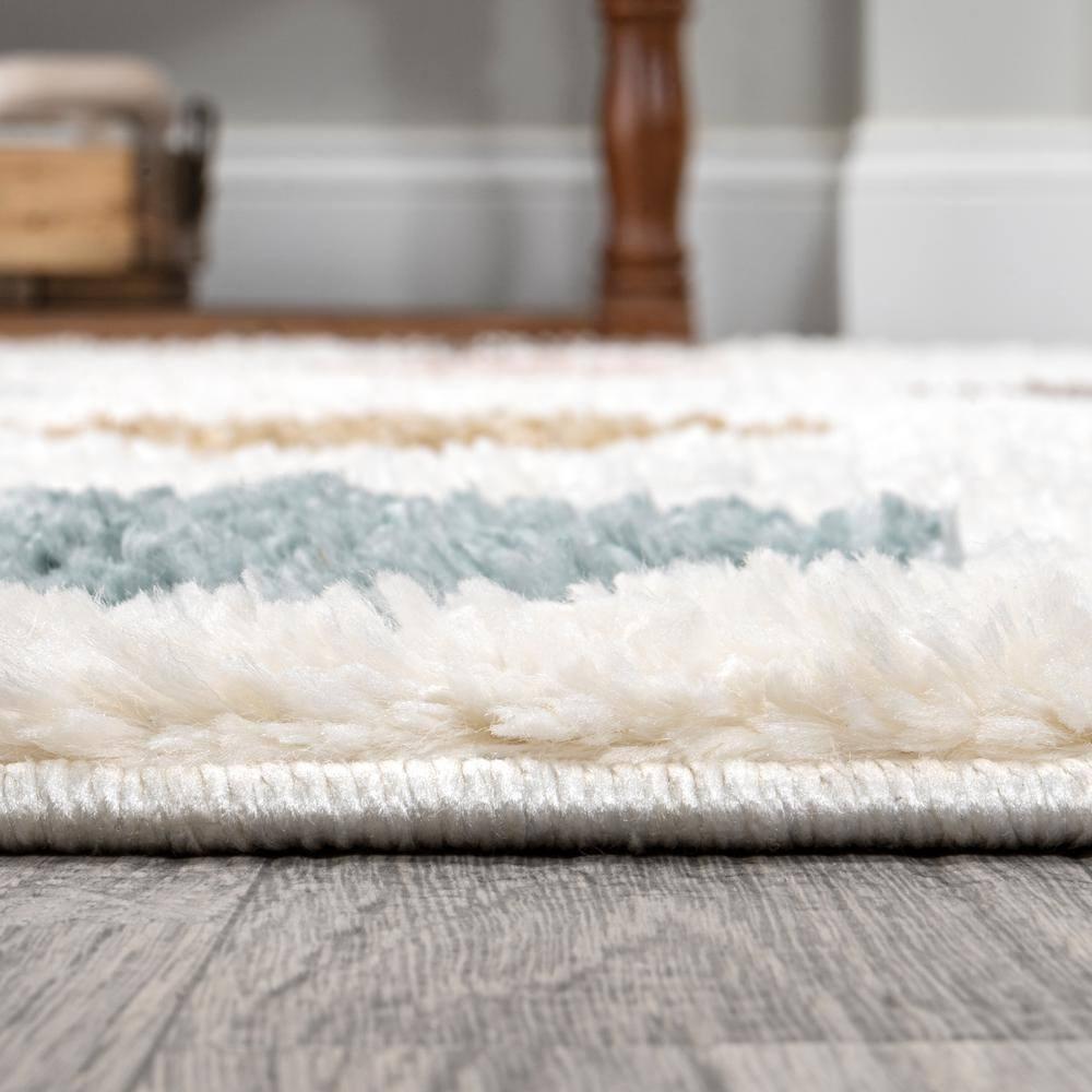 3' x 5' Astrid Retro Trellis High-Low Area Rug, Multi/Cream - JONATHAN Y