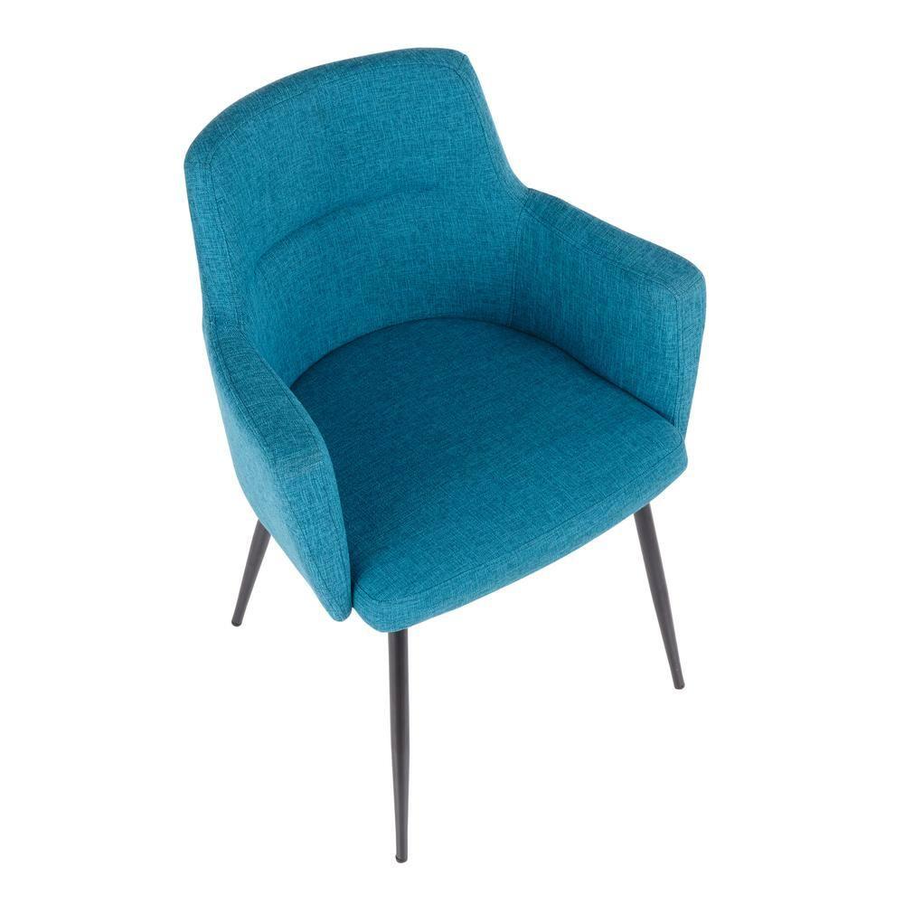 LumiSource Set of 2 Andrew Contemporary Dining/Accent Chair Teal