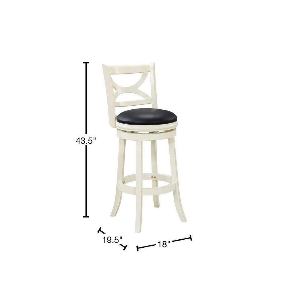 29" Florence Swivel Barstool Hardwood Buttermilk - Boraam: 360-Degree, High-Density Foam, No Assembly Required