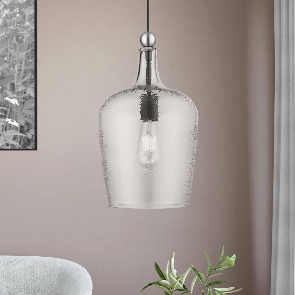 Livex Lighting Avery 1 - Light Pendant in  Black/Brushed Nickel
