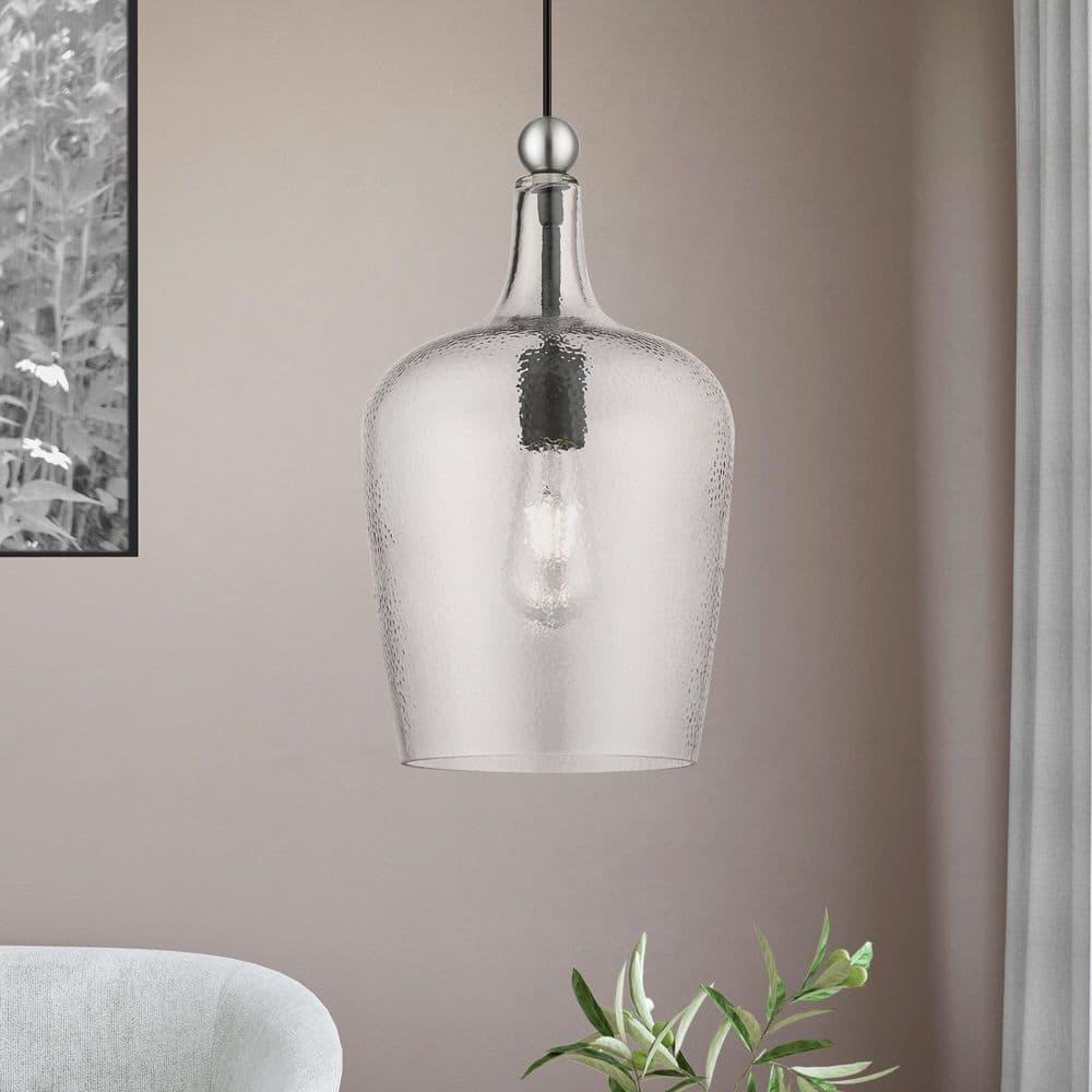 Livex Lighting Avery 1 - Light Pendant in  Black/Brushed Nickel