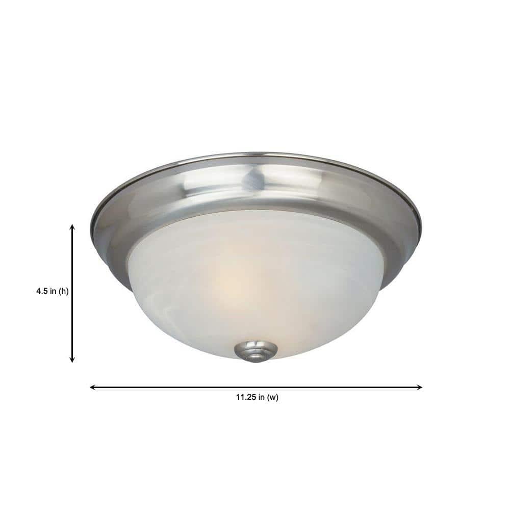 Designers Fountain 11 inch 2-Light Satin Platinum Flush Mount Ceiling Light, 1257S-SP-AL