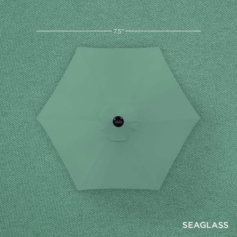 Best Choice Products 7.5ft Outdoor Solar Patio Umbrella for Deck, Pool w/ Tilt, Crank, LED Lights - Seaglass