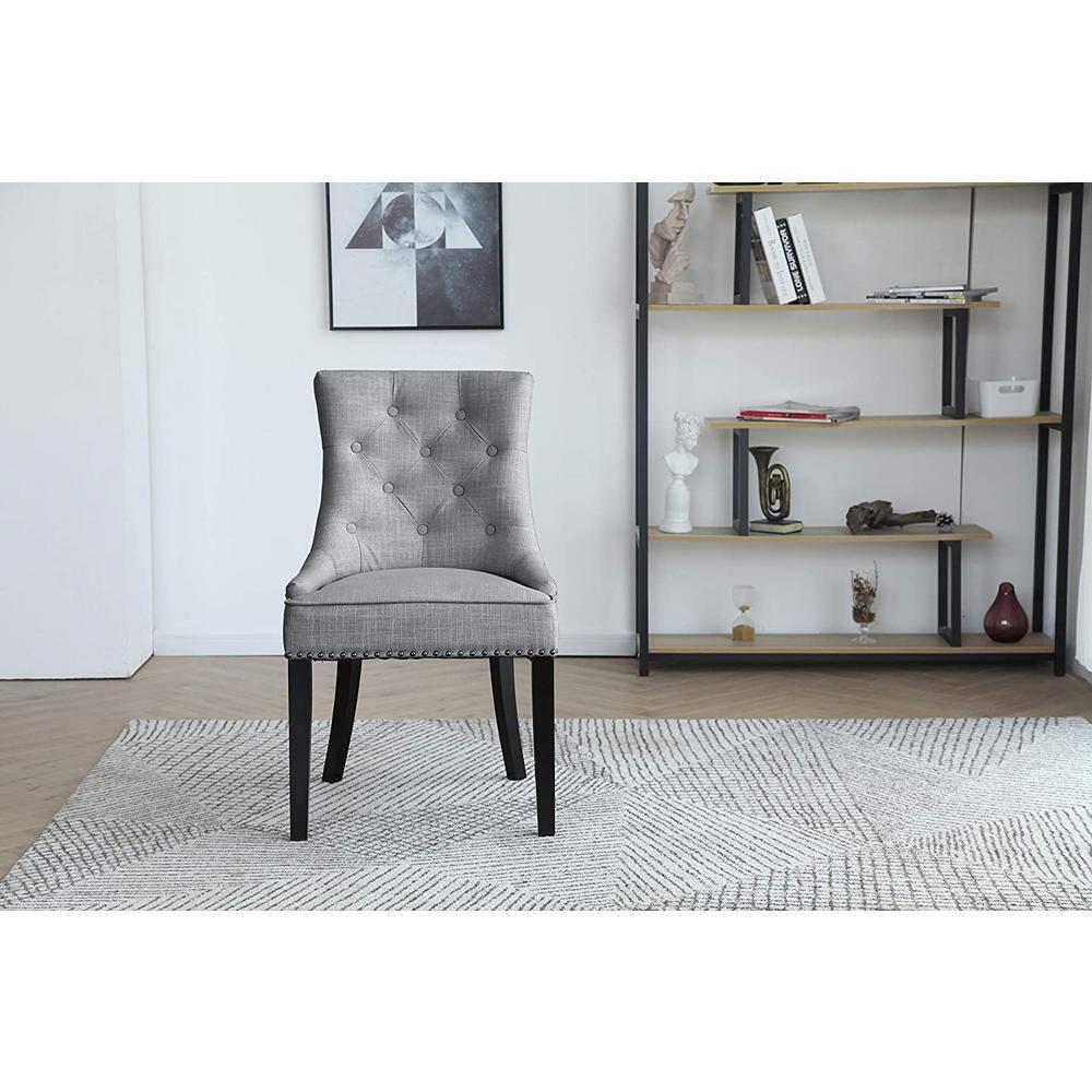 Christopher Knight Home Maggie Contemporary Tufted Armless Dining Chairs (Set of 2), Light Gray/Fabric