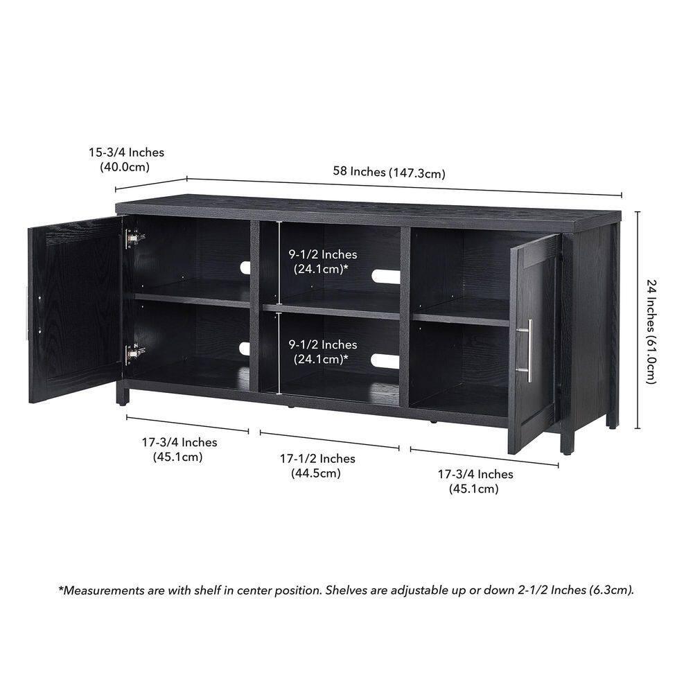 Evelyn&Zoe Strahm Rectangular TV Stand for TV's up to 65", Black Grain