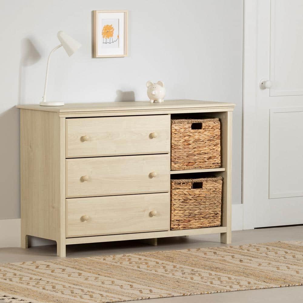 Cotton Candy 3-Drawer Dresser with Storage Baskets
