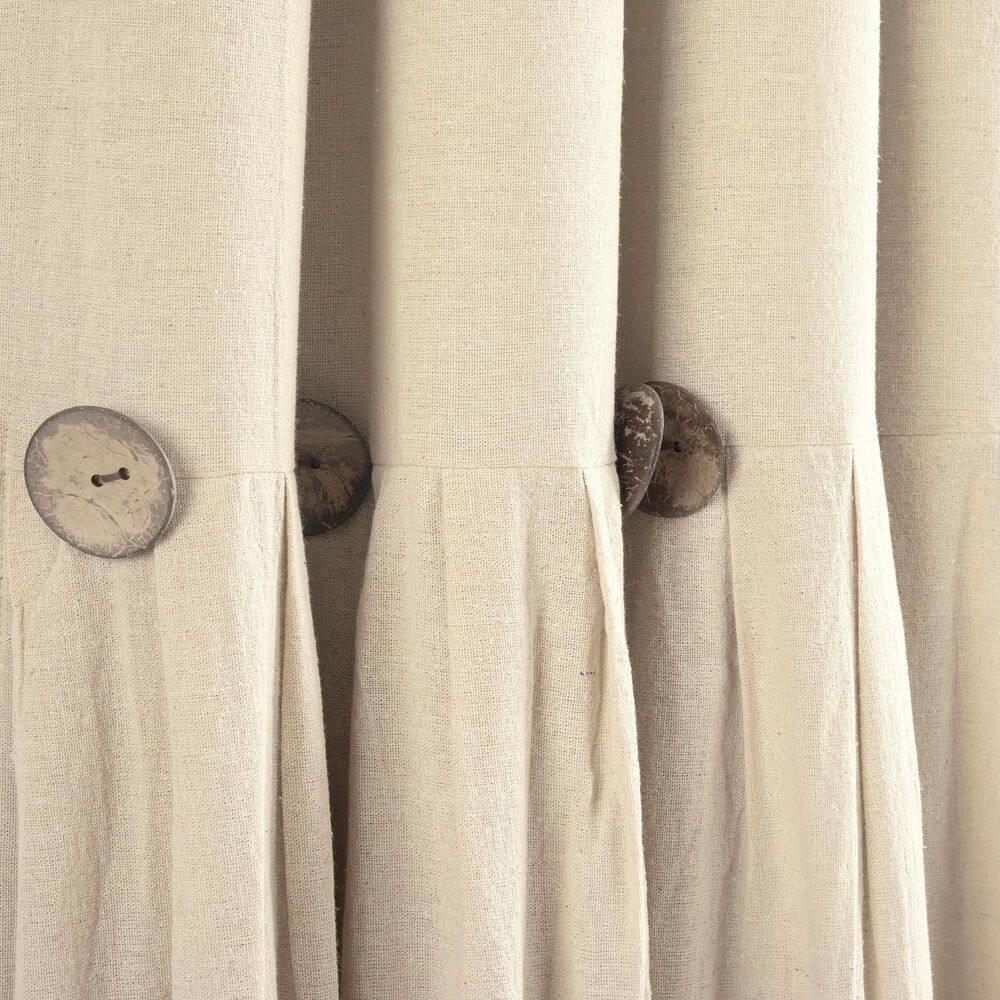 Lush Decor Linen Button Cotton Blend Blackout Thermal Rod Pocket Single Curtain Panel & Reviews | Wayfair