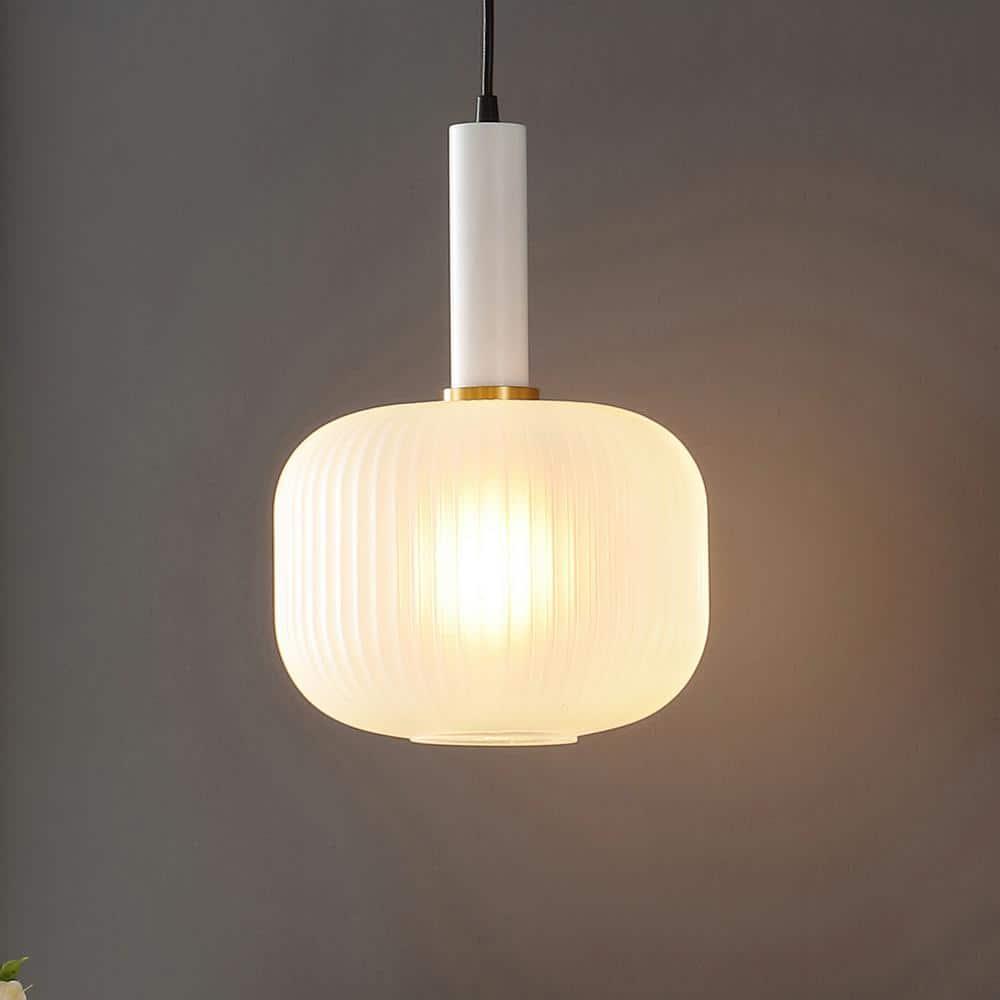 Naois 10" Pendant - PND4149 - White/Black - Safavieh