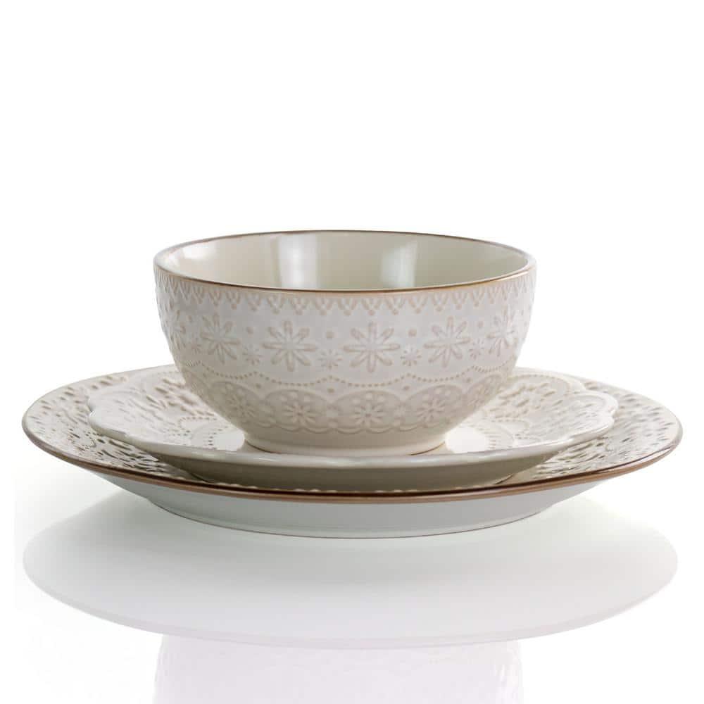 16 Piece Stoneware Dinnerware Set - Service for 4