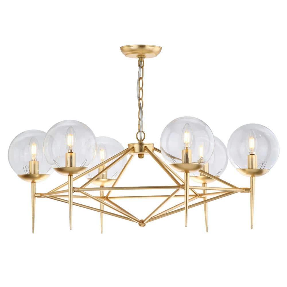 Greyor 6 Light 34" Chandelier - CHA4001 - Gold - Safavieh