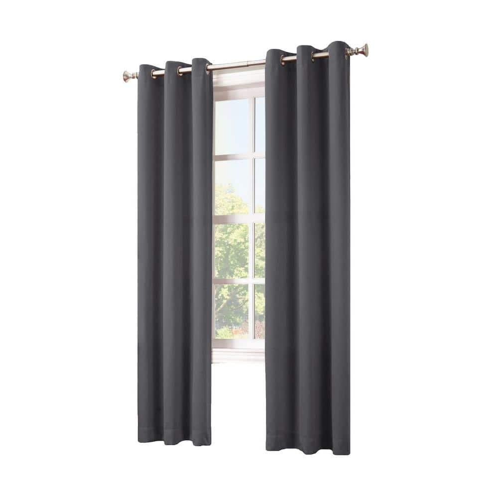 Sun Zero Nolan Energy Efficient Blackout Grommet Curtain Panel, 40"x63", Charcoal