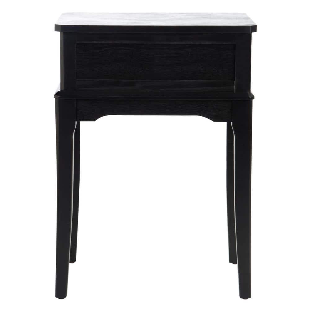 SAFAVIEH Opal French Black Rectangle Wood Storage End Table (17 in. W x 13 in. D x 23.5 in. H)