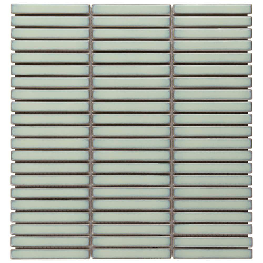 Monogram Stacked 11.19 In. X 11.9 In. Glossy Porcelain Mosaic Floor And Wall Tile (0.92 Sq. Ft. / Each)