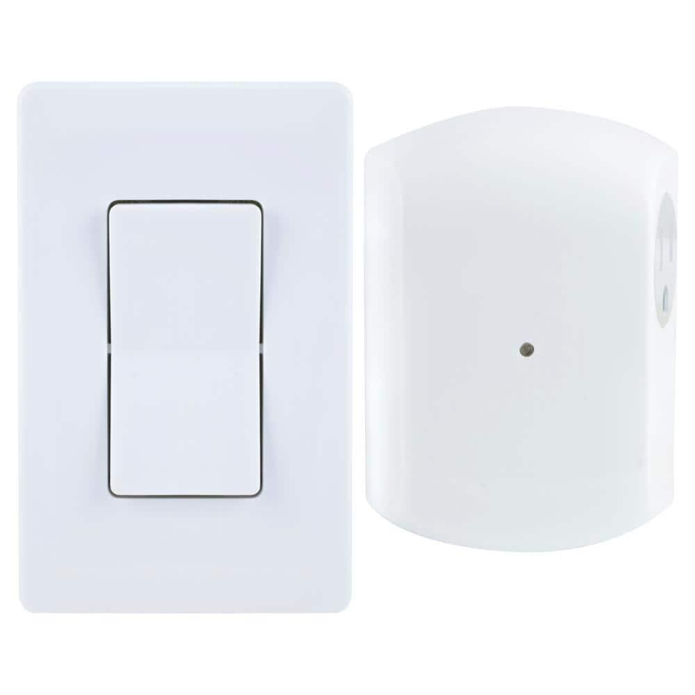 GE Wireless Light Control with Wall Switch, 1-Grounded Outlet, 18279