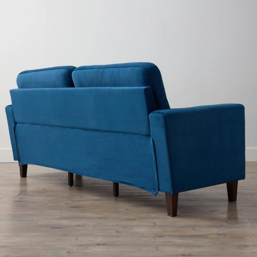 76” Brynn Upholstered Square Arm Sofa with Buttonless Tufting - Brookside Home