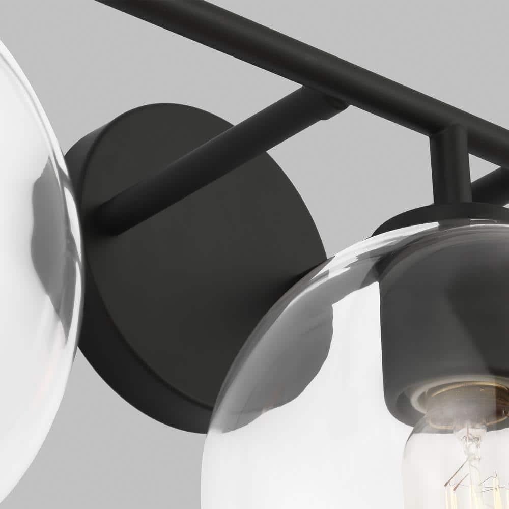 Orley Vintage Industrial 3-Light Midnight Black Bath Vanity