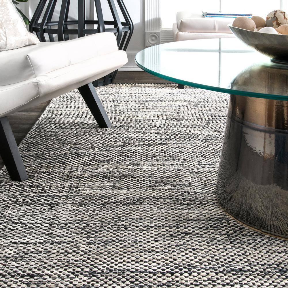 Nuloom Alessi Solid Farmhouse Cotton Kitchen Runner Indoor Area Rug - Hallway, Entryway, 2' 6" x 8', Gray