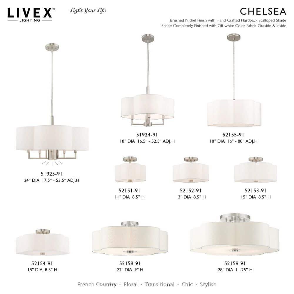 Livex Lighting Chelsea 2 - Light Flush Mount in  Brushed Nickel