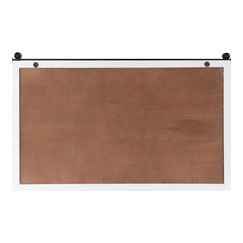 40" x 26" Cates Barn Door Wood Framed Magnet Board White - Kate & Laurel: Office Decor, Playroom Organizer