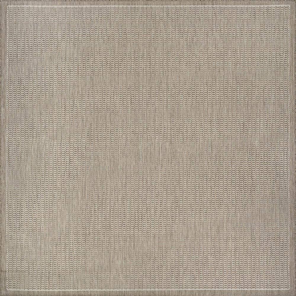 Couristan Recife Saddle Stitch Indoor /Outdoor Area Rug, Champagne- Taupe, 8'6" Square