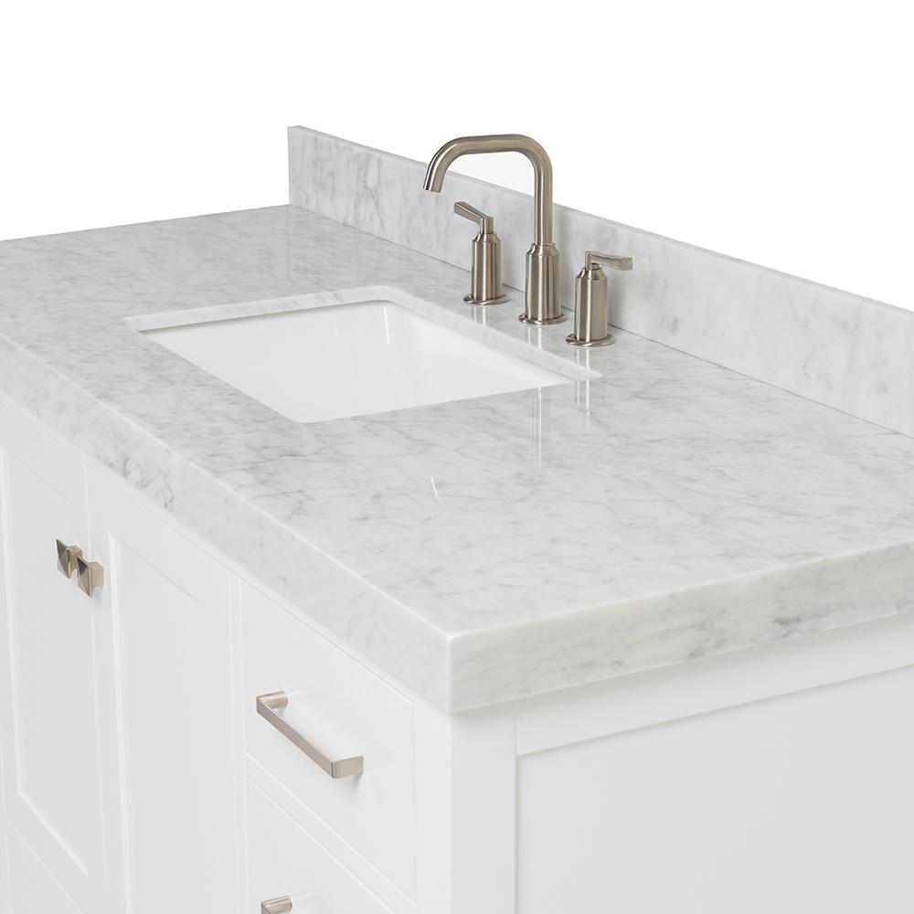 Cambridge 54'' Single Bathroom Vanity with Carrara Marble Top