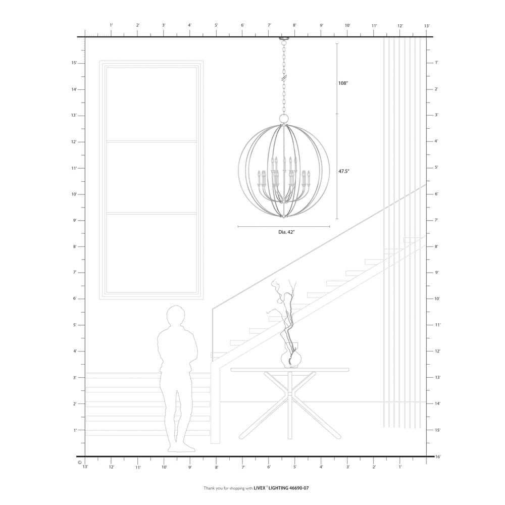 Livex Lighting - Milania - 15 Light Foyer Chandelier in Farmhouse Style - 42