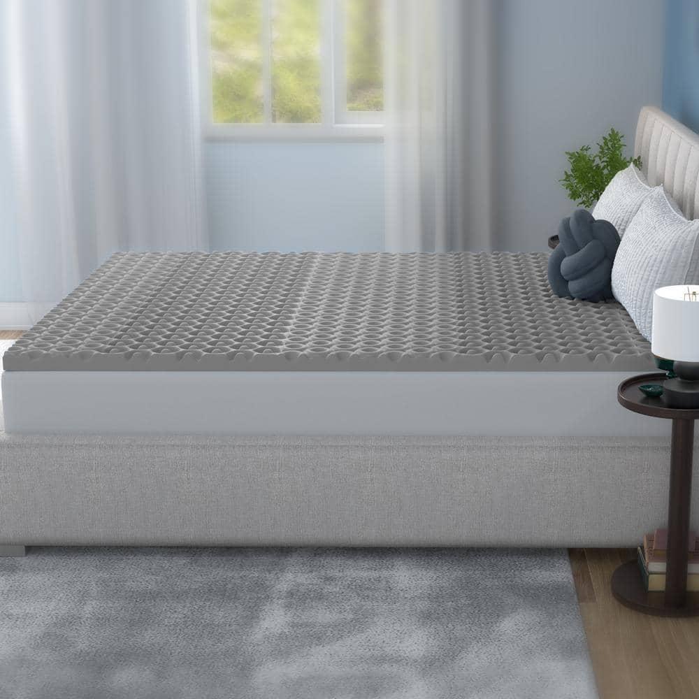 Vibe 2” Cool Pod Convoluted Gel Memory Foam Mattress Topper, Full