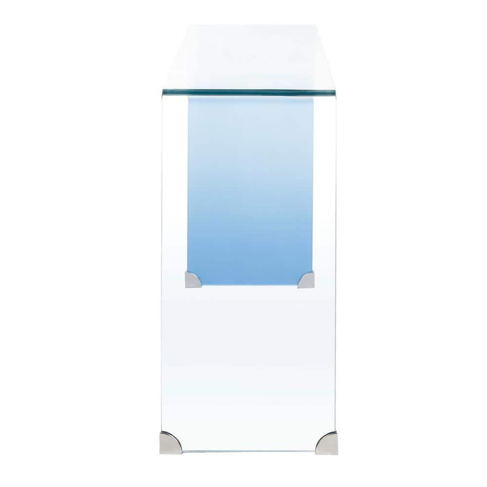 Crysta Ombre Glass Console Table - Clear/Blue - Safavieh