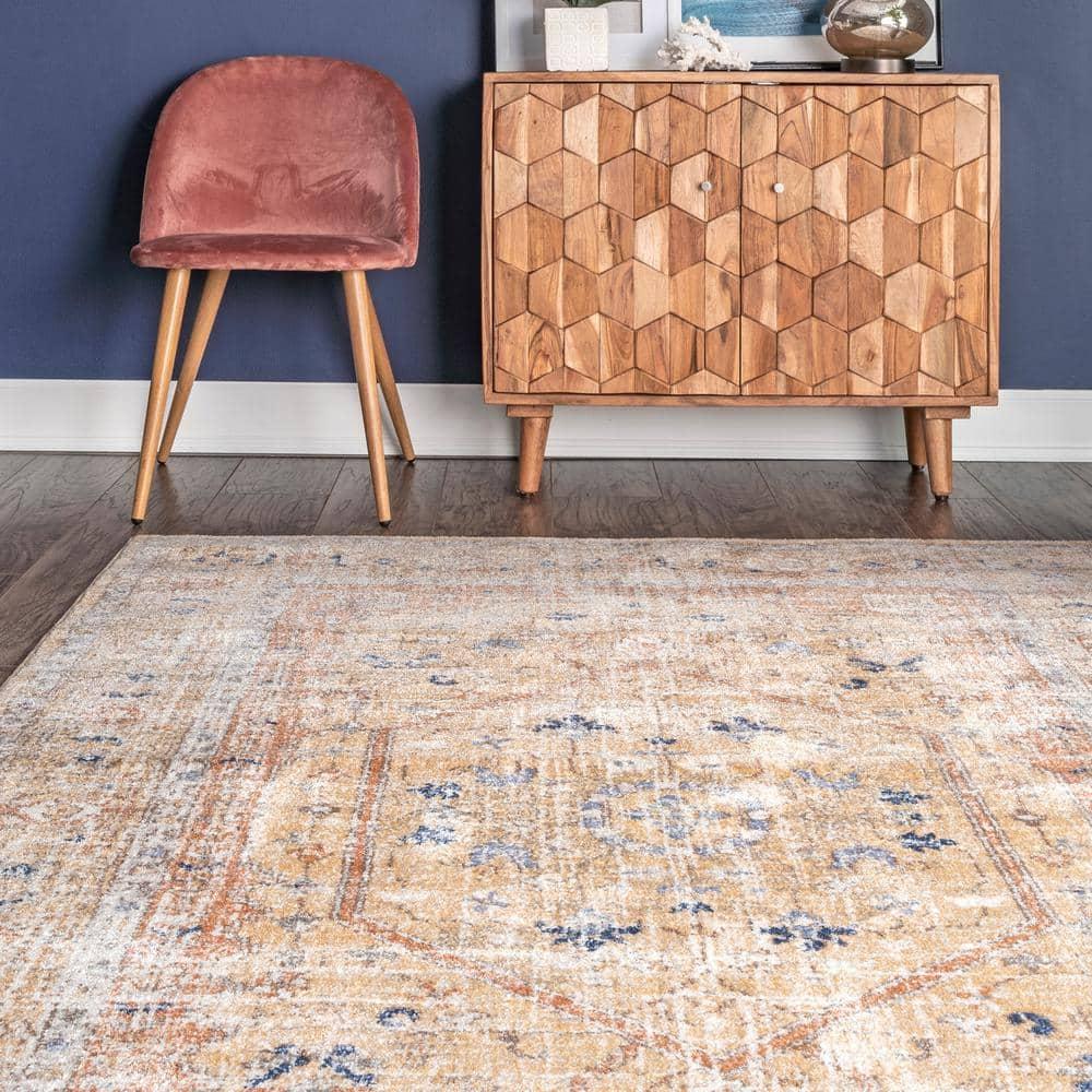 Nuloom Jacquie Oriental/Persian 2x8 Runner Indoor Area Rug for Living Room Bedroom Dining Room Entryway Hallway Kitchen, Gold/Ivory