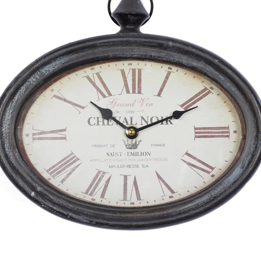 DecMode 12"H, 11"W Cream Metal Pocket Watch Style Wall Clock (2 Count)