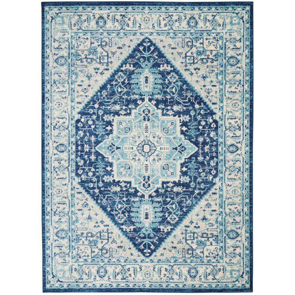 Nourison Tranquil Persian Indoor Rug Ivory Navy 4' x 6'