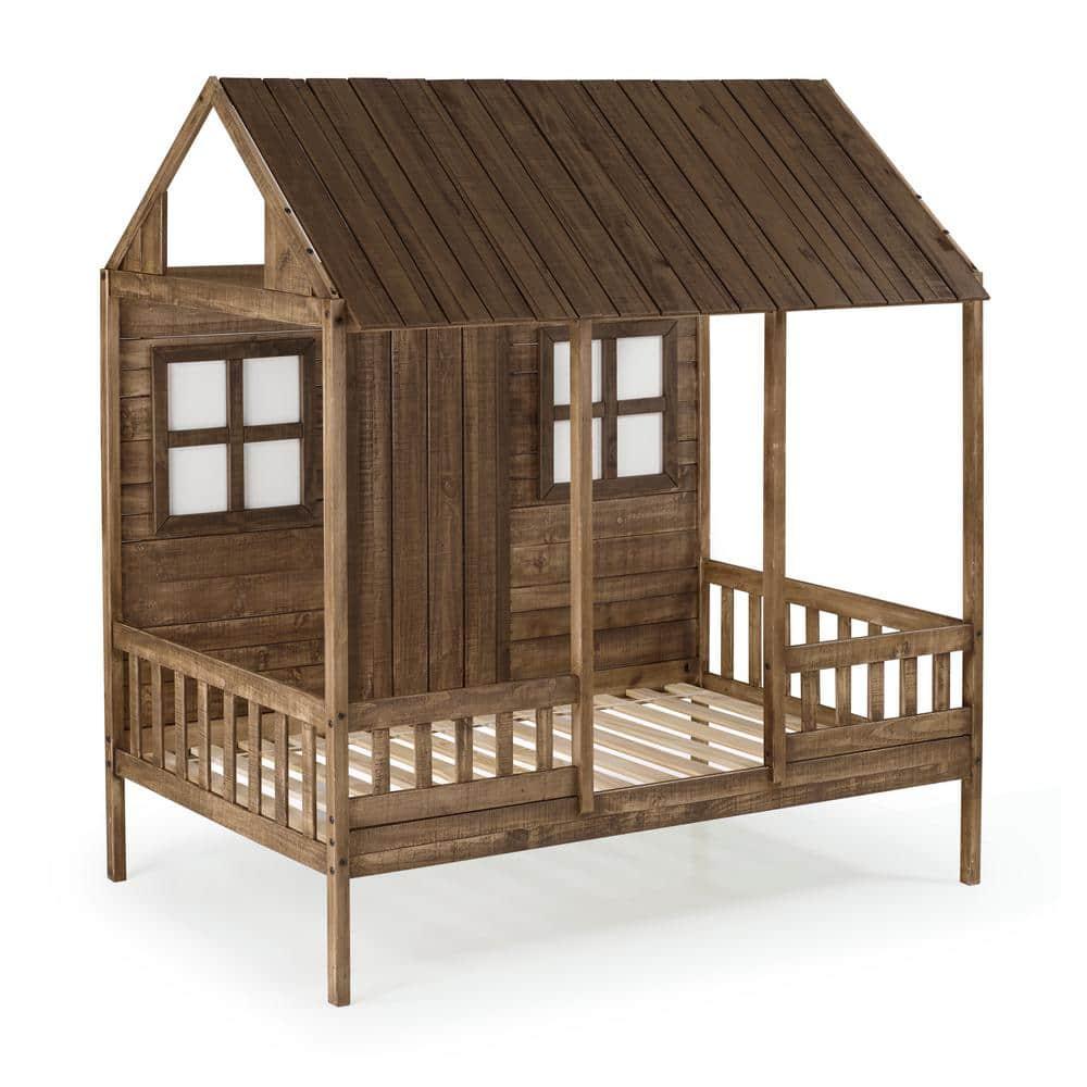 Donco Kids PD-1899TRD Twin Front Porch Low Loft, Rustic Driftwood