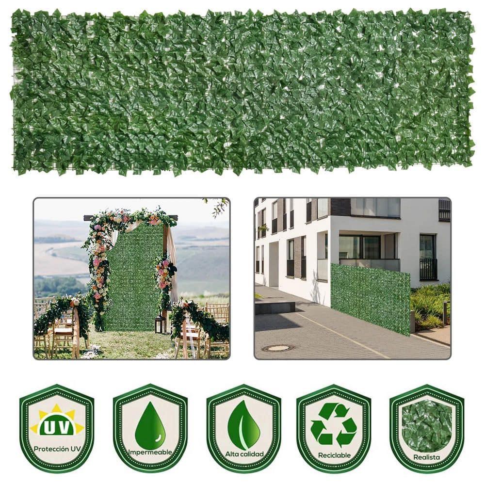 Outsunny 3 ft. H x 10 ft. W Artificial Faux Hedge Leaf Ivy Vine Mesh Privacy Screen