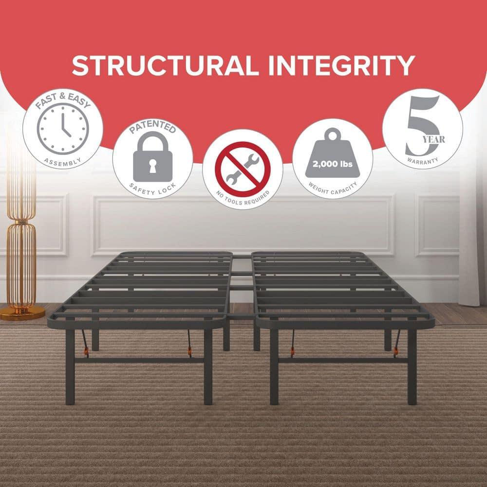 Home by Hollywood Bedder Base Steel Platform Bed Frame with 14" Underbed Storage