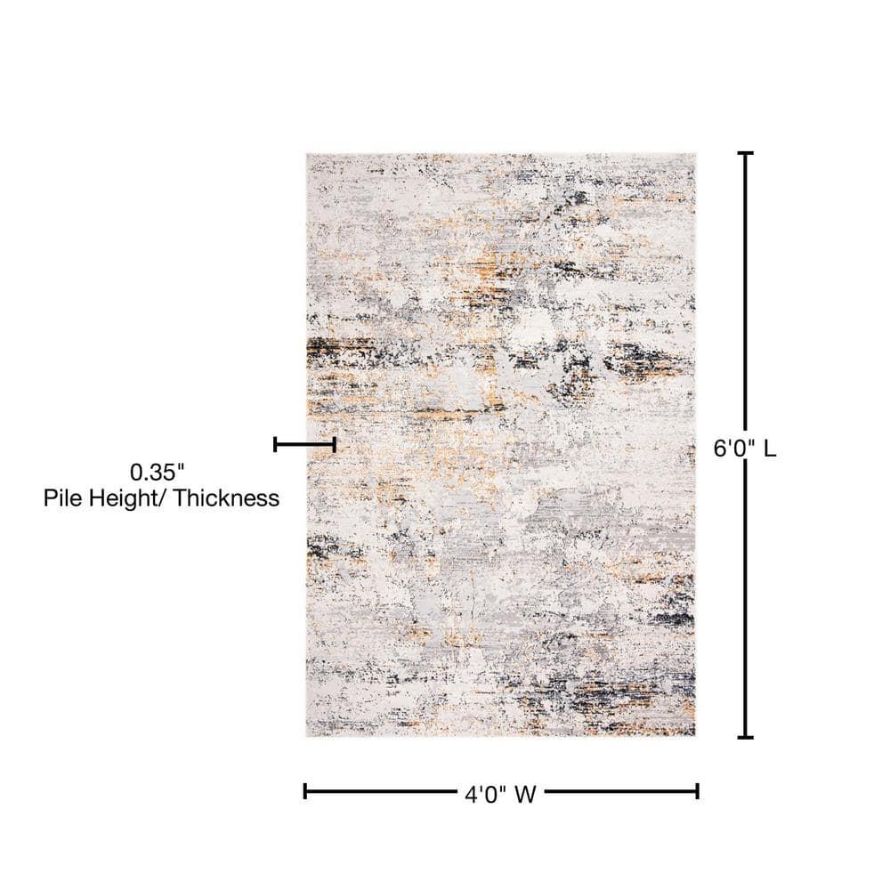 Amalfi AMF572 Power Loomed Area Rug - Creme/Gold - 4'x6' - Safavieh.