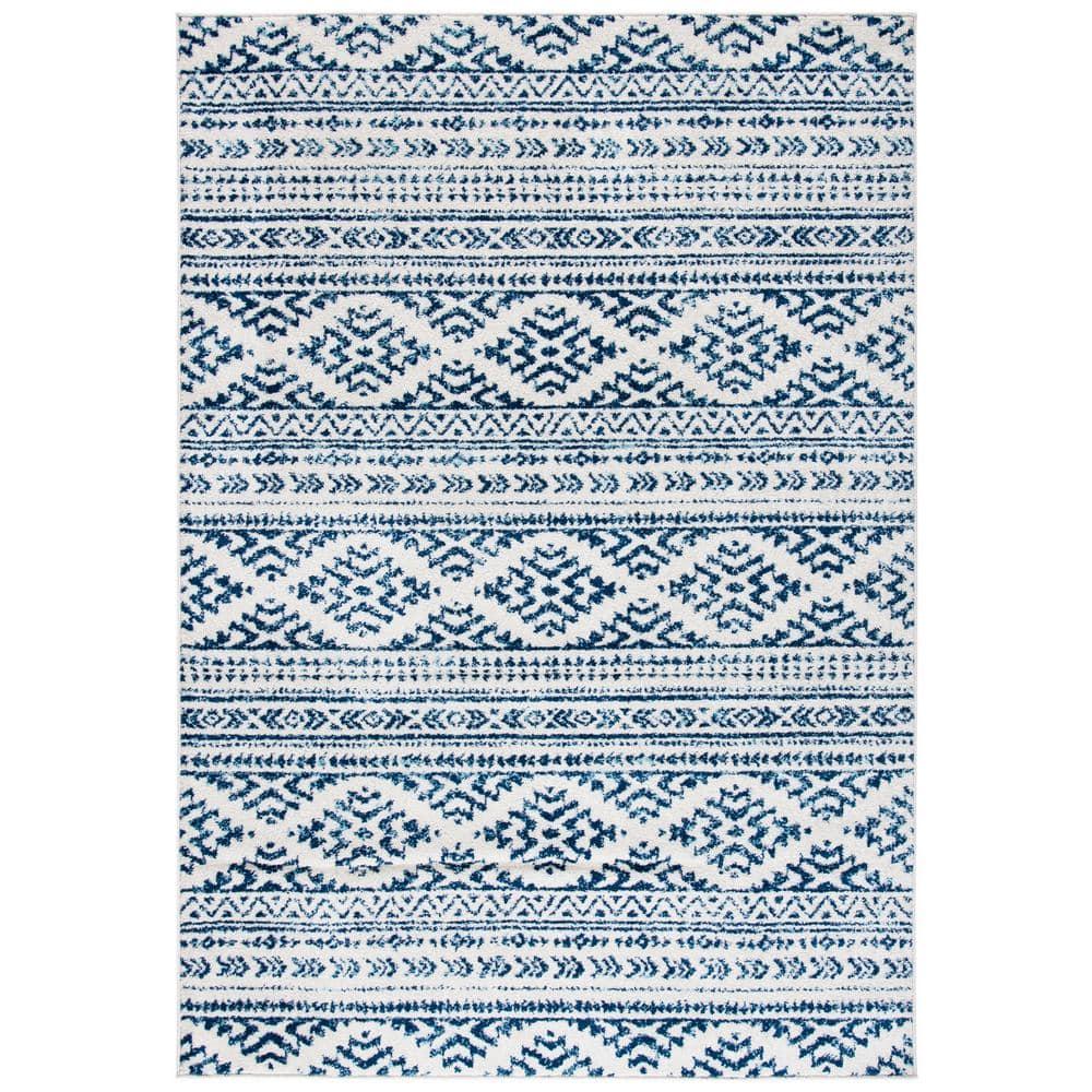 Tulum TUL272 Power Loomed Area Rug - Ivory/Navy - 4'x6' - Safavieh.