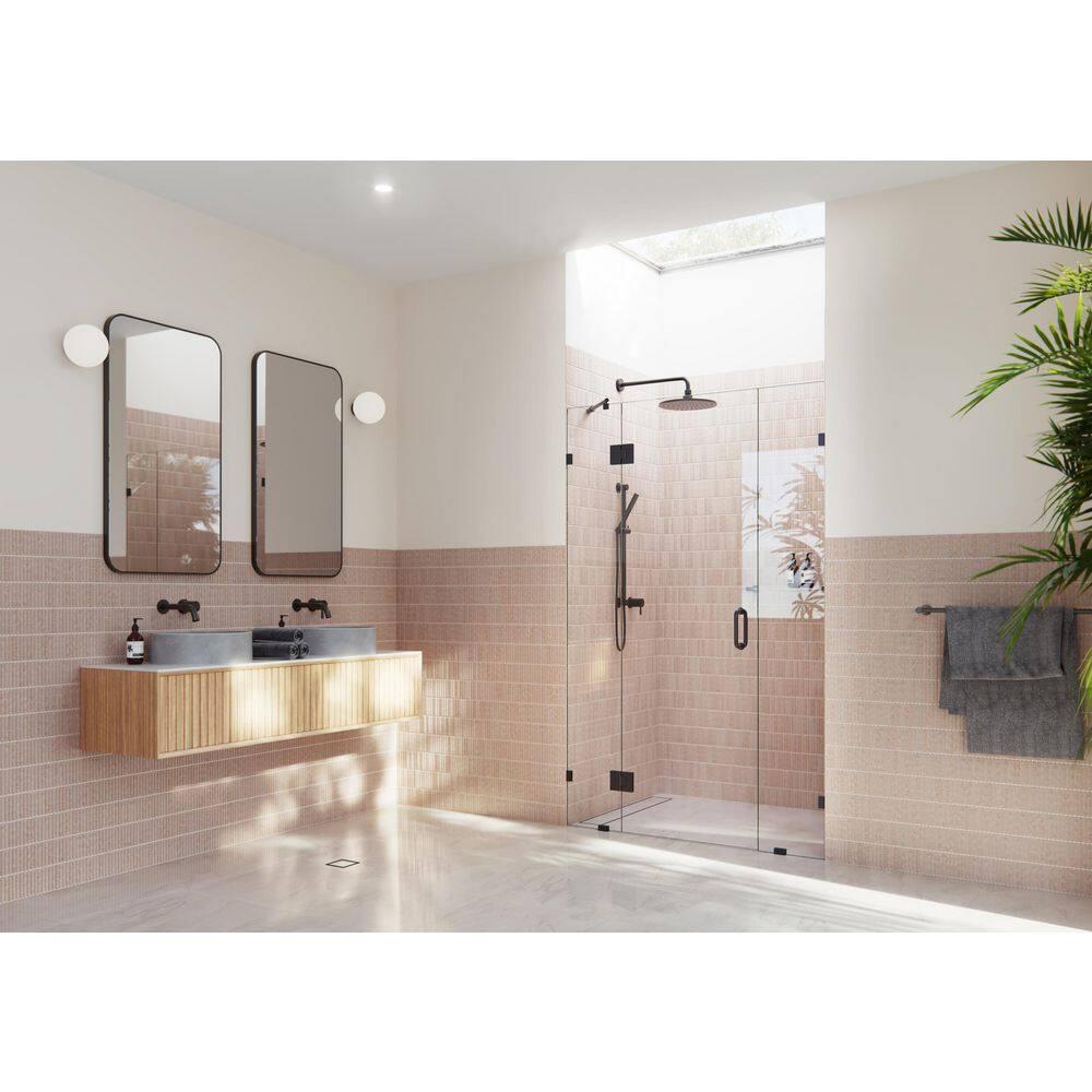 Glass Warehouse Stellar 53 in. W x 78 in. H Fully Frameless 3 Panel Inline Glass Hinged Shower Enclosure GHF-53-MB