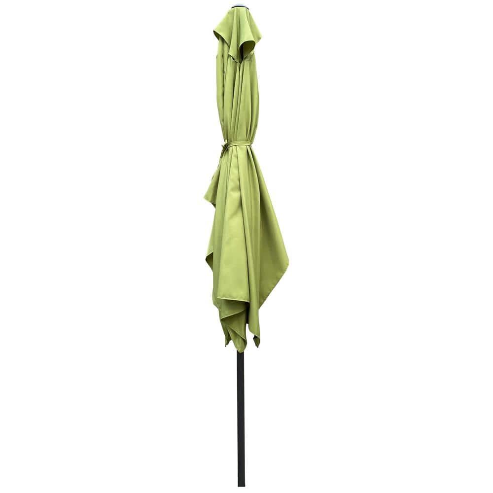 Canddidliike 6x9ft Patio Umbrella, Outdoor Waterproof Umbrella with Crank and Push Button Tilt - Green