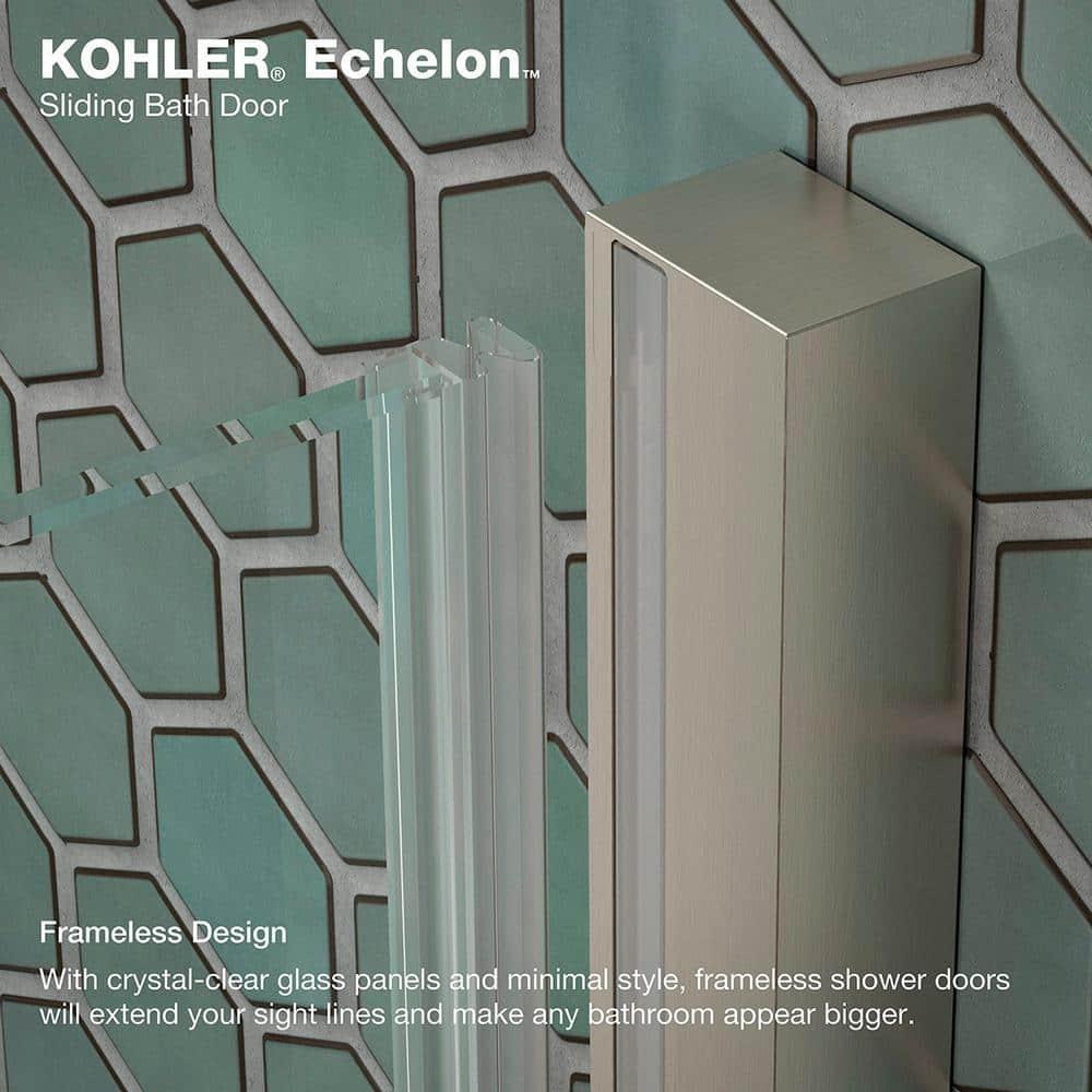 Echelon Sliding Shower Door, 71-3/4 In. H X 55-3/4 - 59-3/4 In. W, With 5/16 In. Thick Crystal Clear Glass