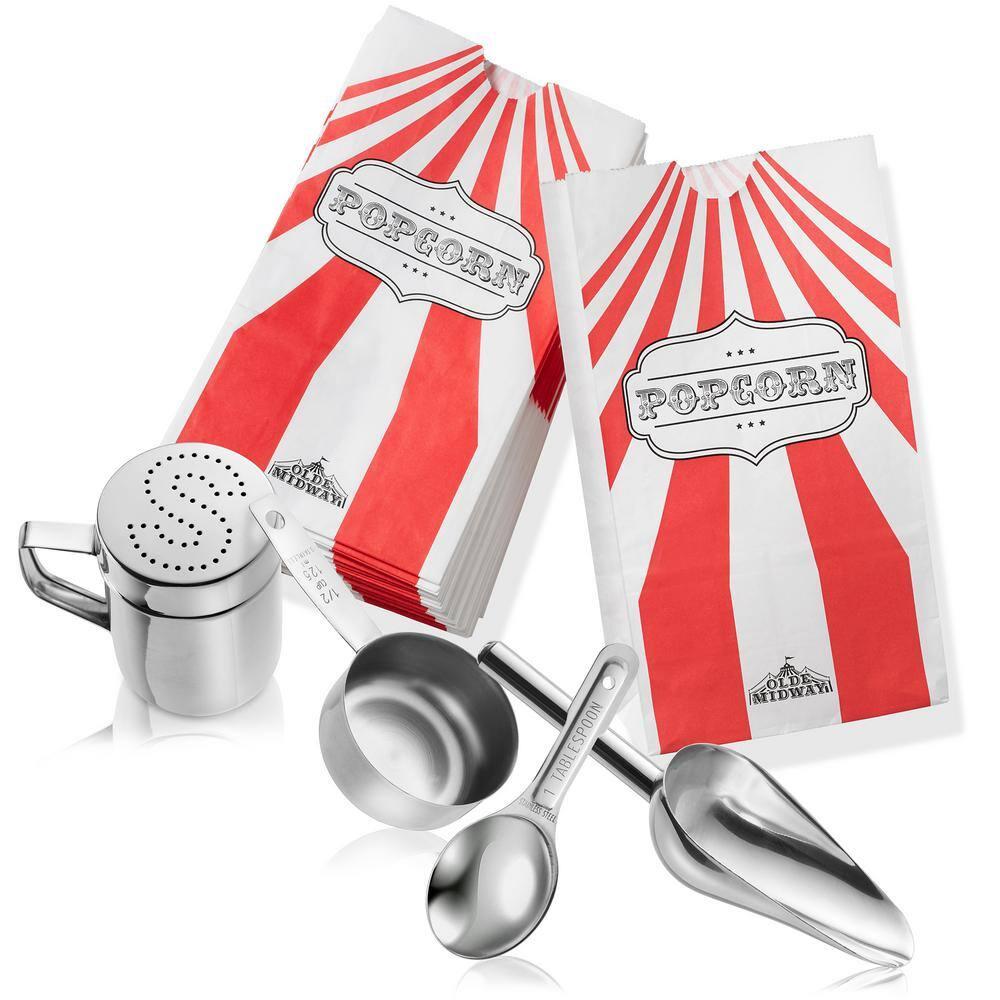 Olde Midway Movie Theater-Style Popcorn Machine Popper with Cart and 10 oz Kettle, Cream