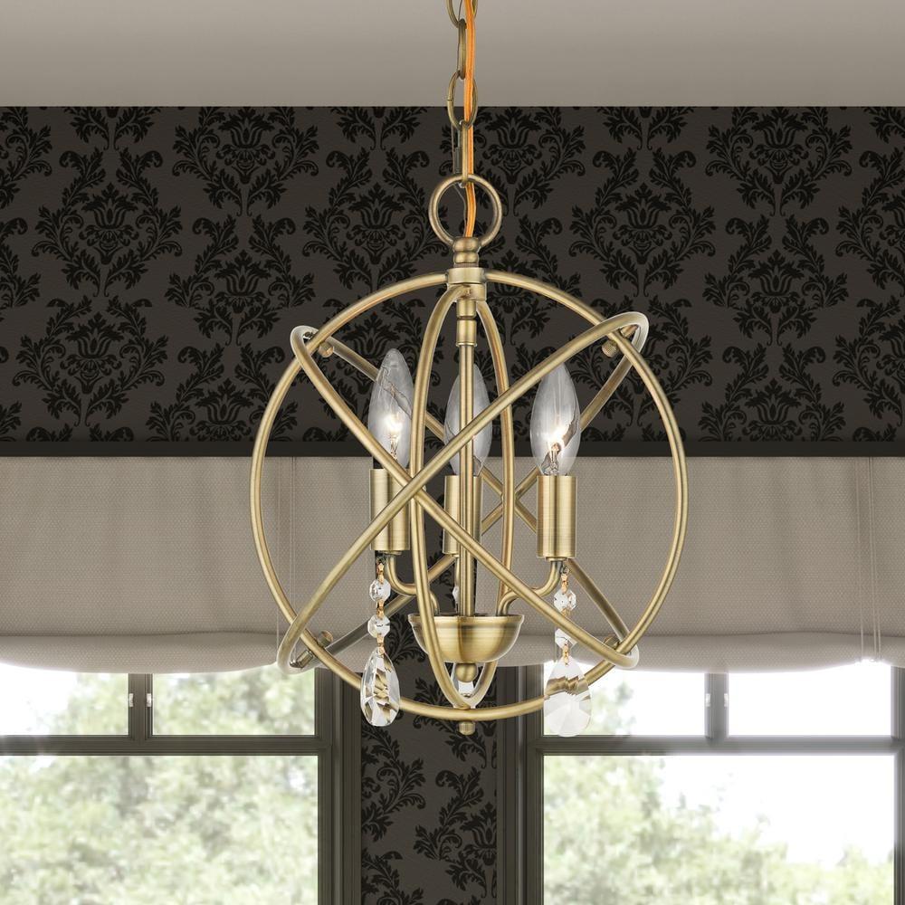Livex Lighting Aria 3 - Light Chandelier in  Antique Brass