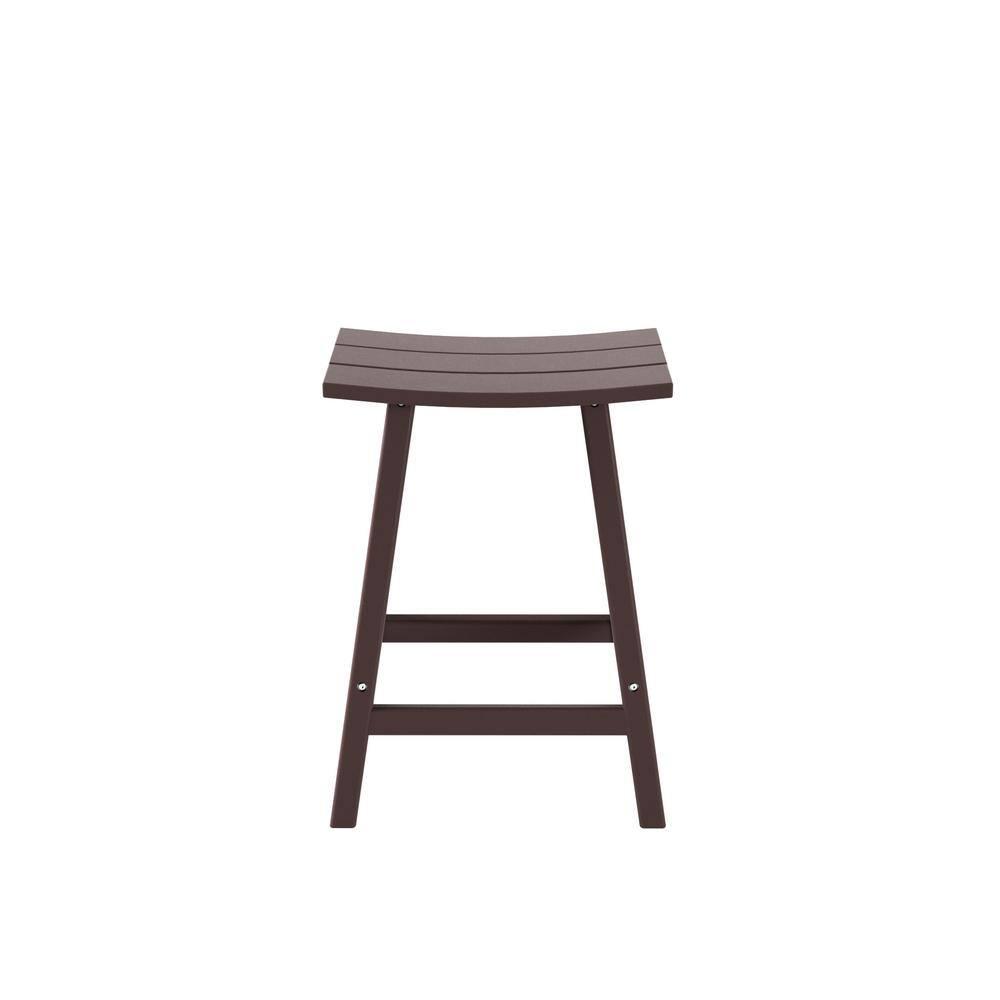 Polytrends Laguna 24" All-Weather Resistant Outdoor Patio Bar Stool (Set of 2) Dark Brown 24-inches