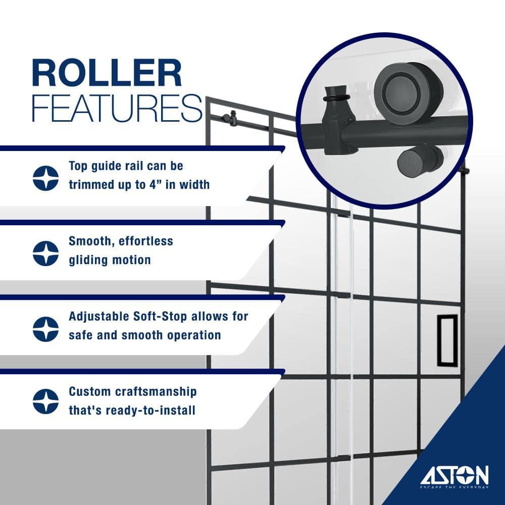 Aston SDR984WFS4880R Kamaya XL 44-48" W x 80" H Single Sliding Frameless with StarCast by EnduroShield